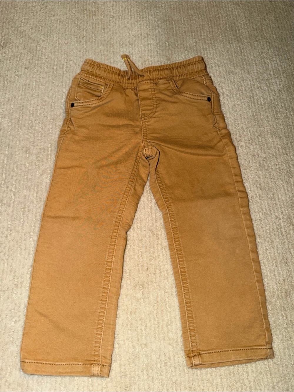 Cat & Jack Kids Camel Stretch Drawstring Jeggings - Tan